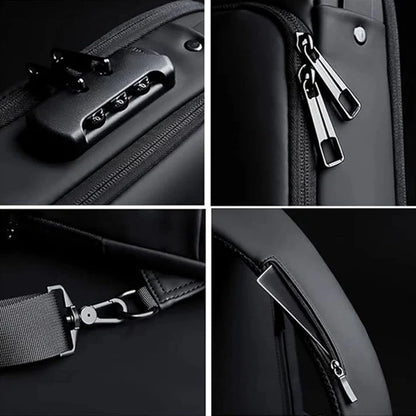 Anti-Theft Crossbody Sling Bag for Men & Women | USB Charging Port | Waterproof Chest Bag | Travel & Office Shoulder Backpack