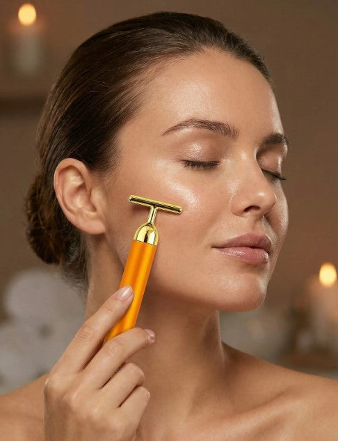 24K Gold Energy Beauty Bar Electric Vibration Facial Massage