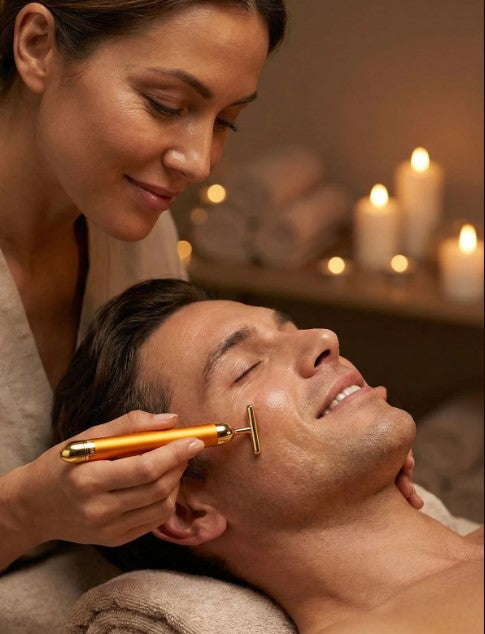 24K Gold Energy Beauty Bar Electric Vibration Facial Massage
