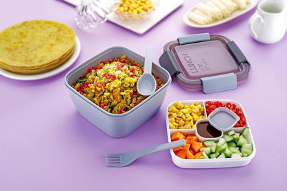 Leak Proof Lunch Box for Office & School | 750ML Compact Tiffin Box | Durable Plastic Food Container