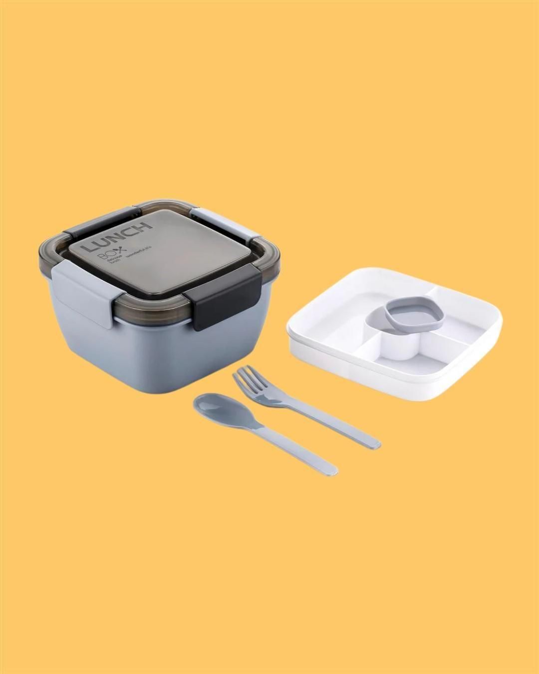 Leak Proof Lunch Box for Office & School | 750ML Compact Tiffin Box | Durable Plastic Food Container