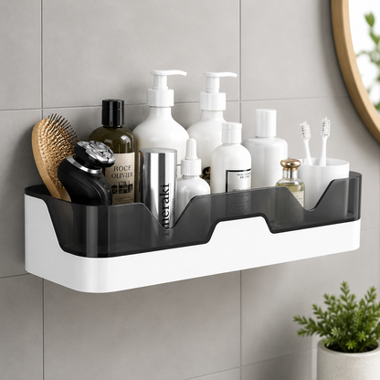 Wall Mounted Self Adhesive Plastic Storage Shelf (1 Pc)